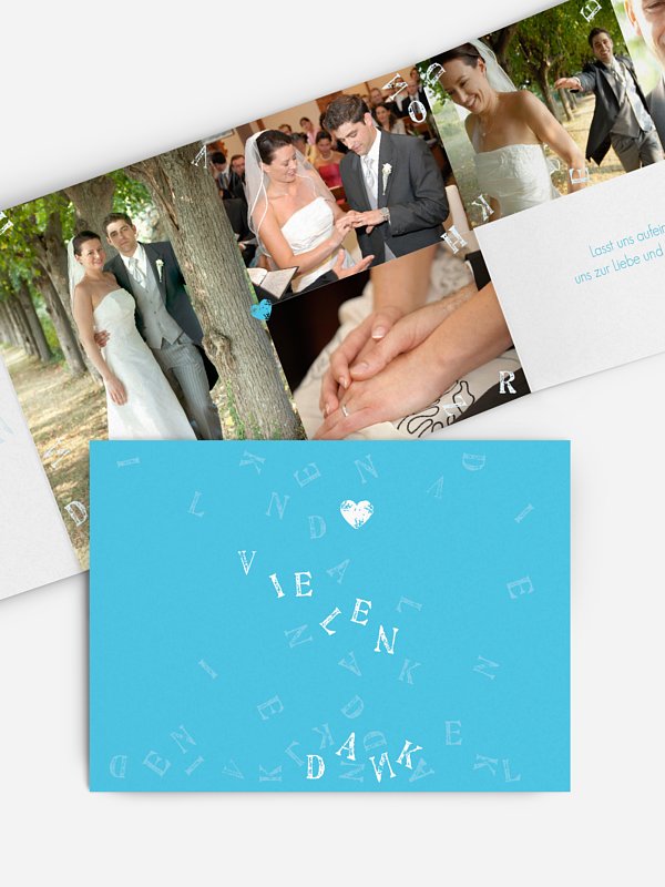 Dankeskarte Hochzeit Buchstaben