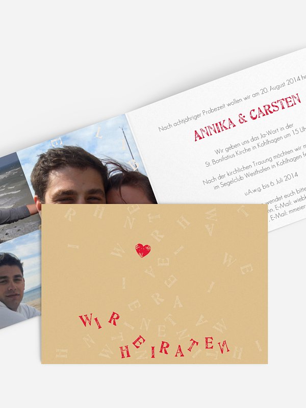 Hochzeitseinladung Buchstaben