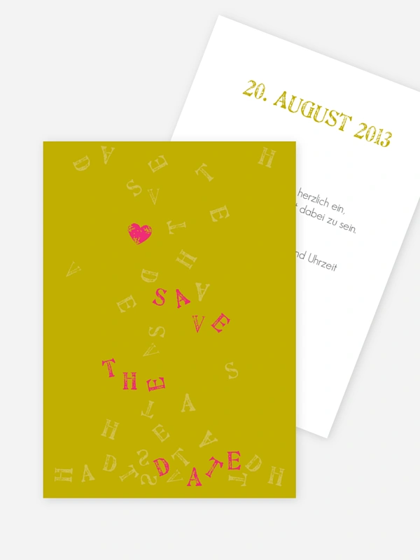 Save-the-Date Karte Buchstaben