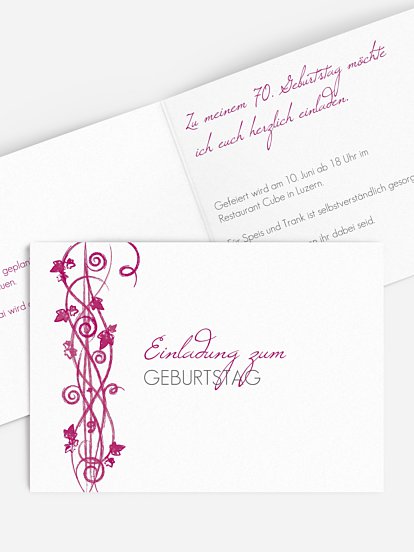 Einladung 70. Geburtstag Ranke