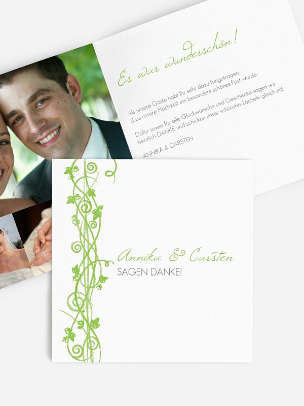 Dankeskarte Hochzeit Ranke