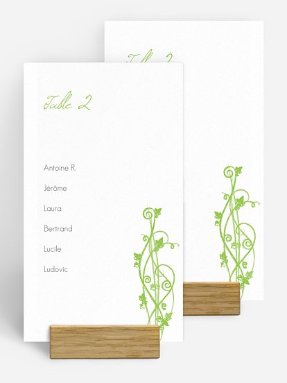 Nom de table mariage Sarment