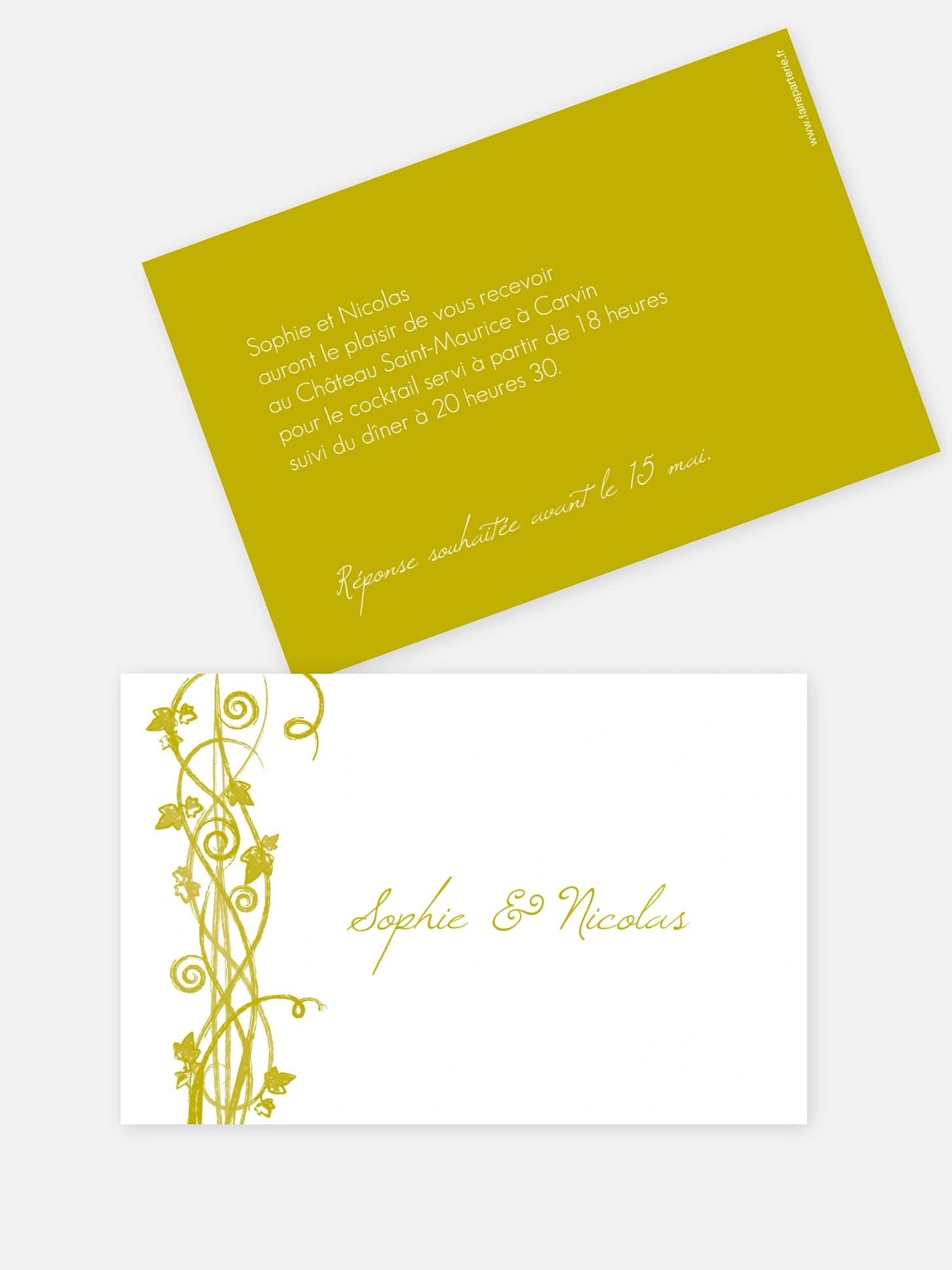 Carton d'invitation Sarment