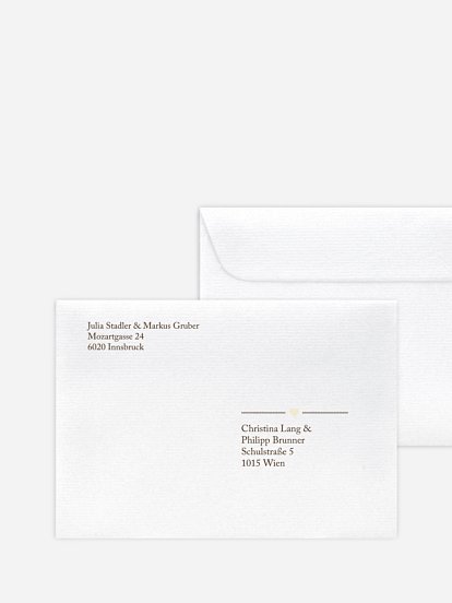 Bedruckter Briefumschlag Hochzeit Herzenszeit