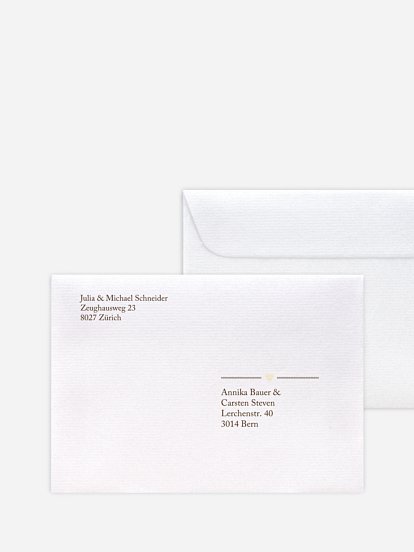 Bedruckter Briefumschlag Hochzeit Herzenszeit