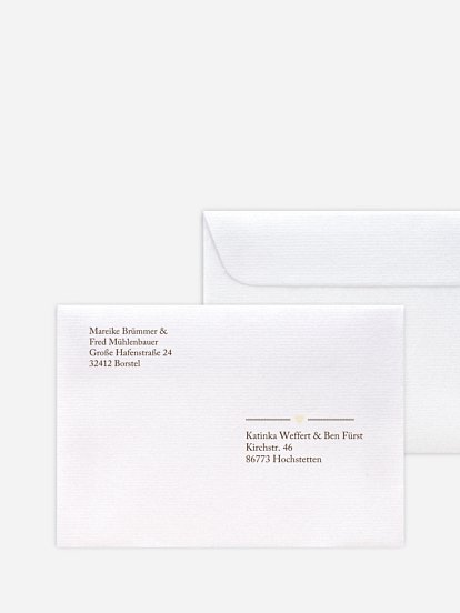 Bedruckter Briefumschlag Hochzeit Herzenszeit