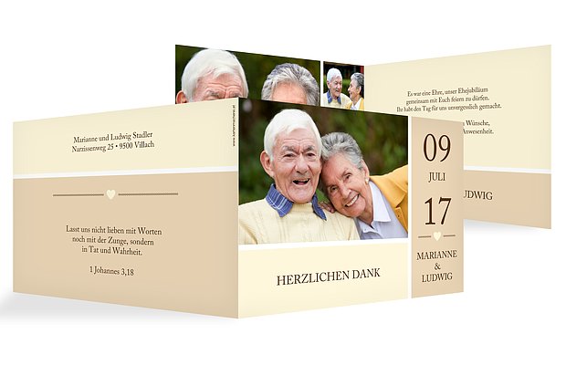 Danksagung zur Goldenen Hochzeit Herzenszeit