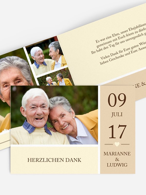 Danksagung zur Goldenen Hochzeit Herzenszeit