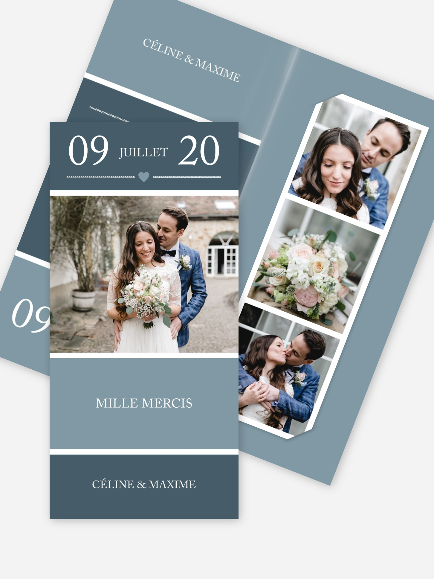 Carte de remerciements Temps du coeur