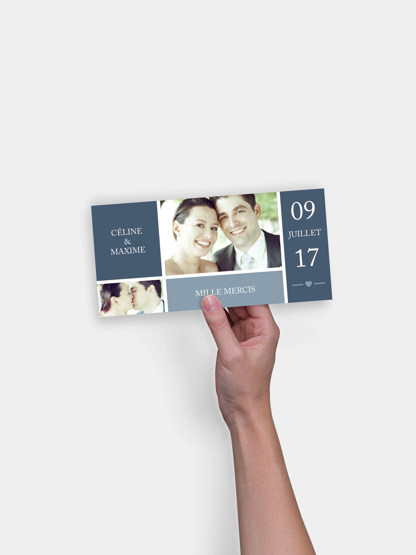 Carte de remerciements Temps du coeur
