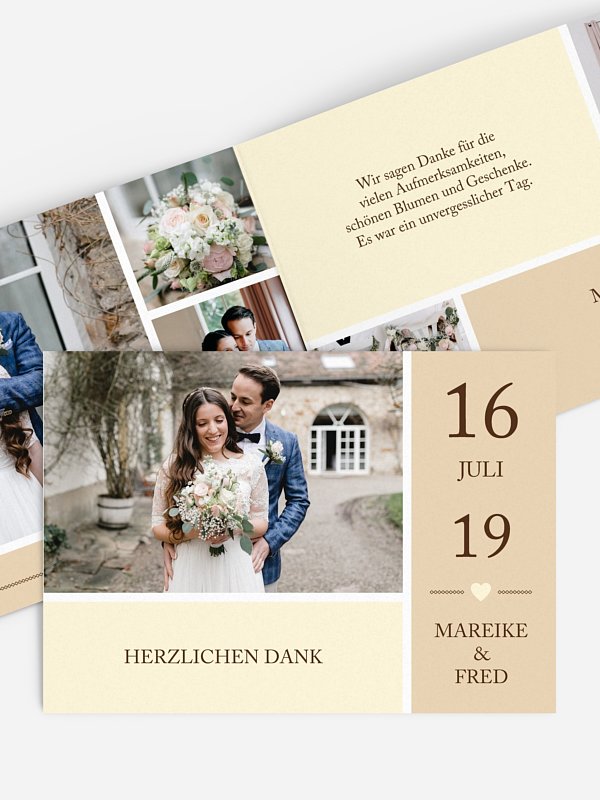 Dankeskarte Hochzeit Herzenszeit