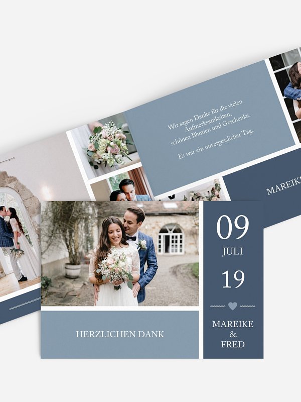 Dankeskarte Hochzeit Herzenszeit