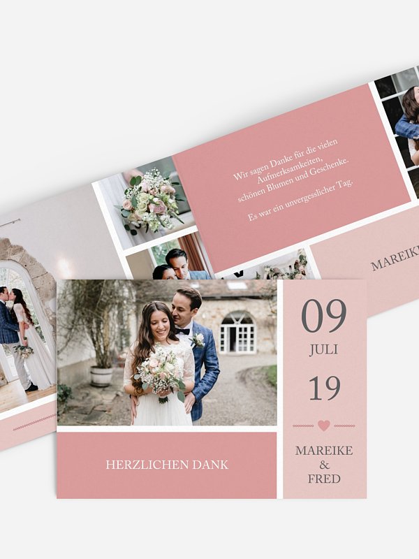 Dankeskarte Hochzeit Herzenszeit