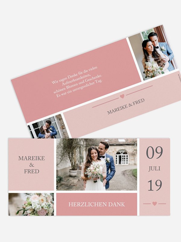 Dankeskarte Hochzeit Herzenszeit