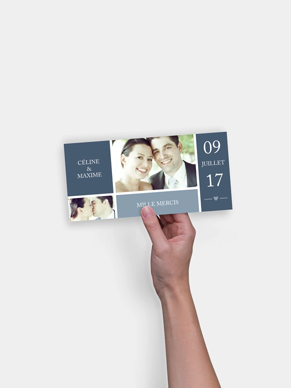 Carte de remerciements Temps du coeur