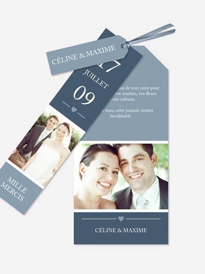 Carte de remerciements Temps du coeur