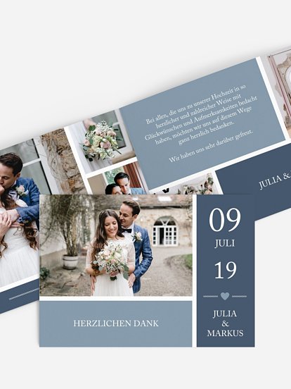 Dankeskarte Hochzeit Herzenszeit