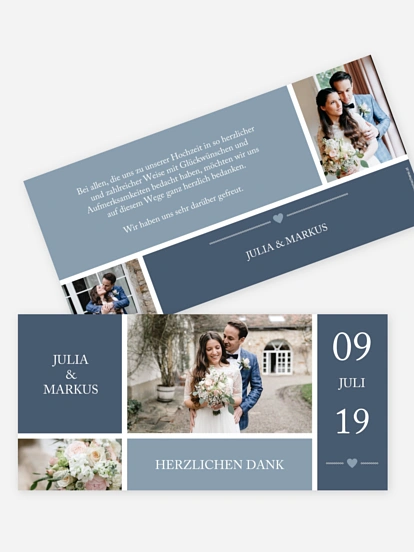 Dankeskarte Hochzeit Herzenszeit