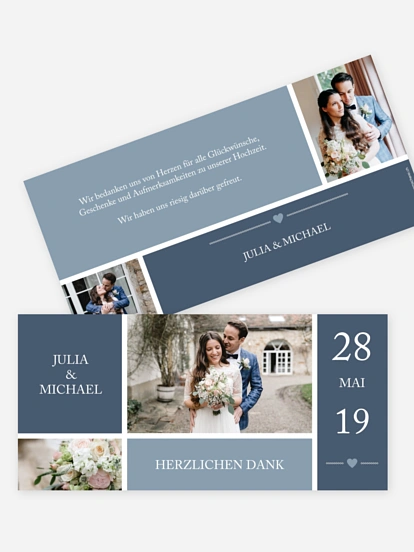 Dankeskarte Hochzeit Herzenszeit
