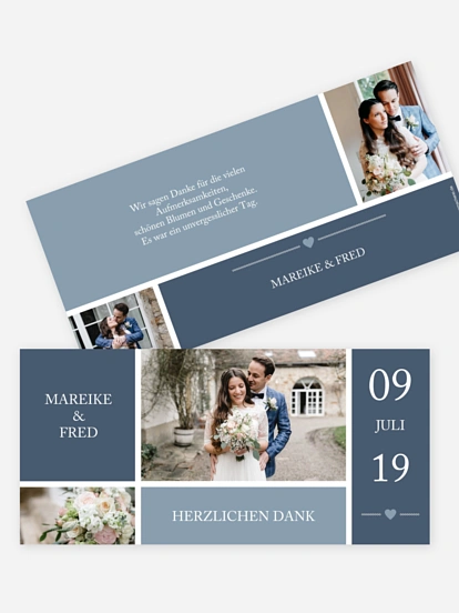 Dankeskarte Hochzeit Herzenszeit
