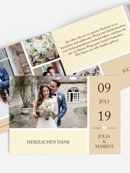 Dankeskarte Hochzeit Herzenszeit