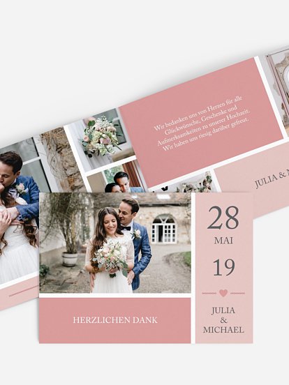Dankeskarte Hochzeit Herzenszeit