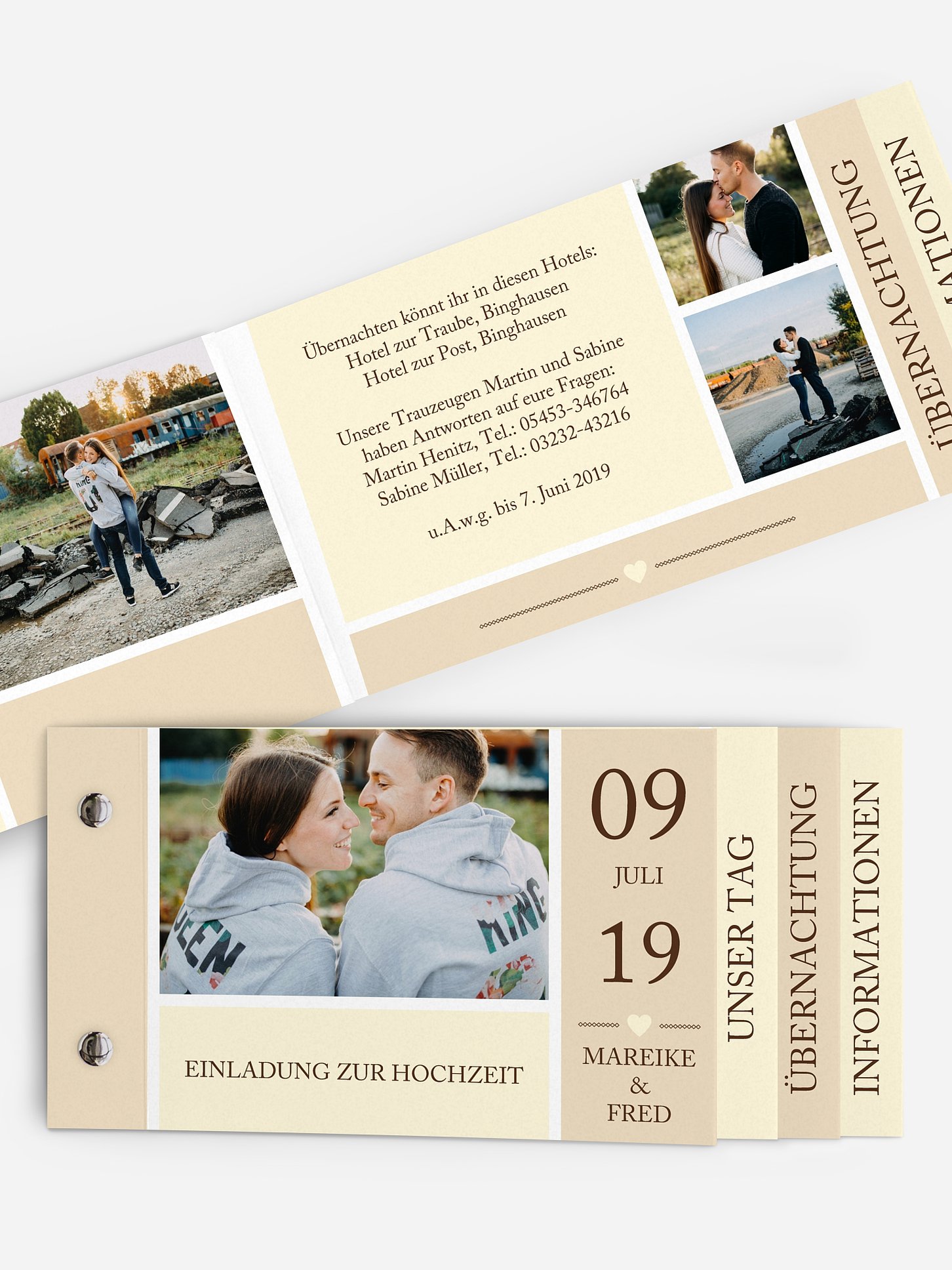 Hochzeitseinladung Herzenszeit