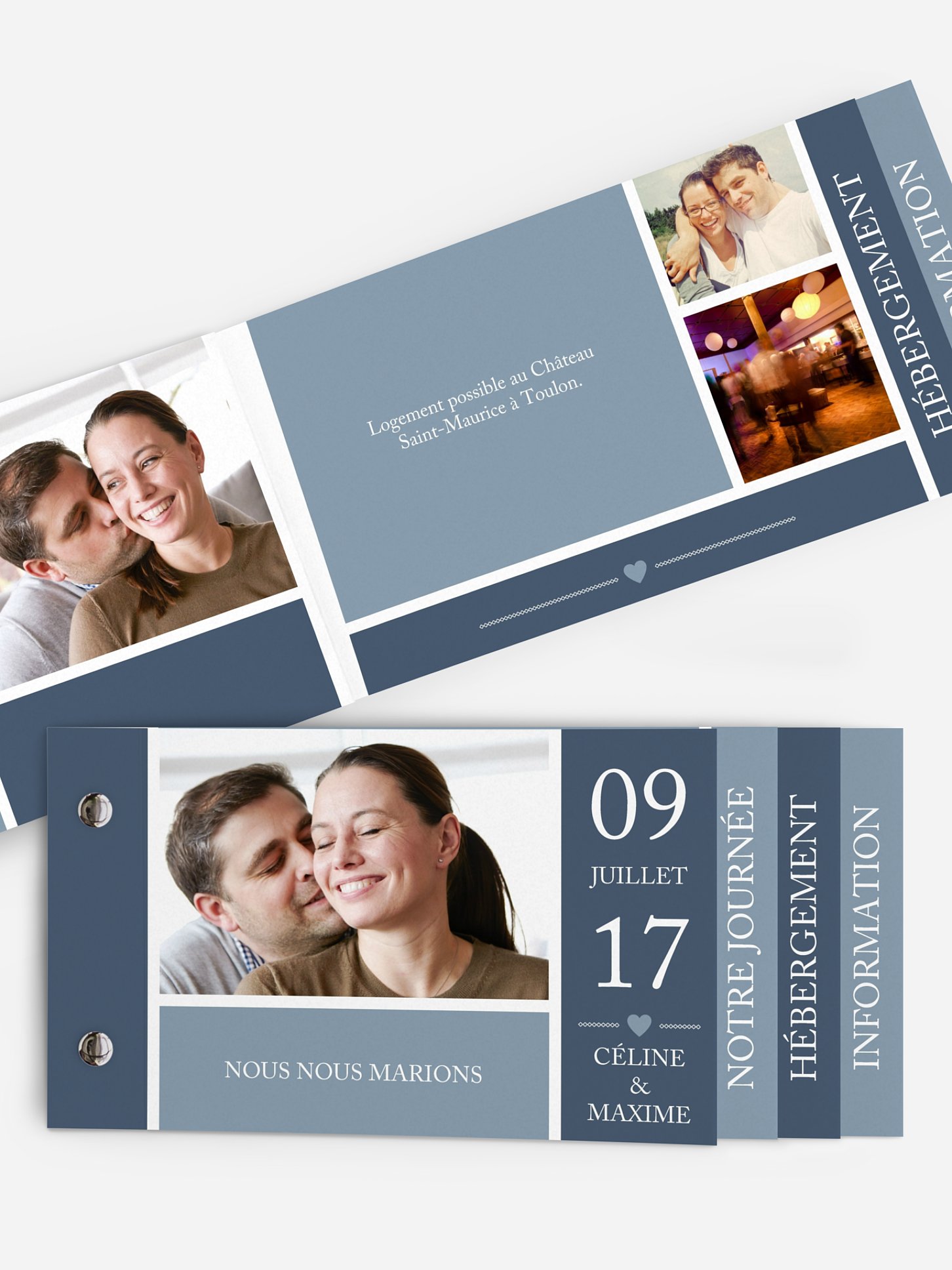 Faire-part mariage Temps du coeur