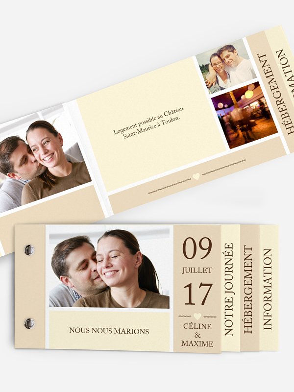 Faire-part mariage Temps du coeur