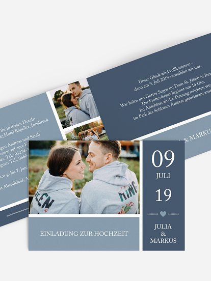 Hochzeitseinladung Herzenszeit