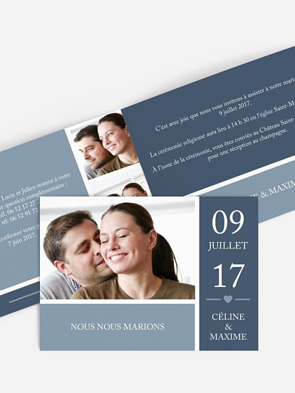 Faire-part mariage Temps du coeur
