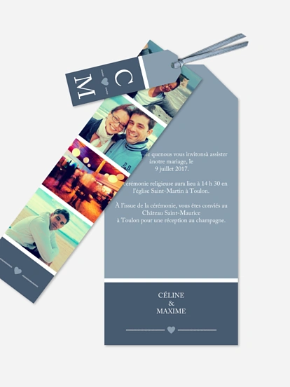 Faire-part mariage Temps du coeur