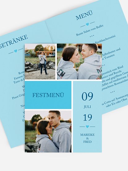 Menükarte Hochzeit Herzenszeit