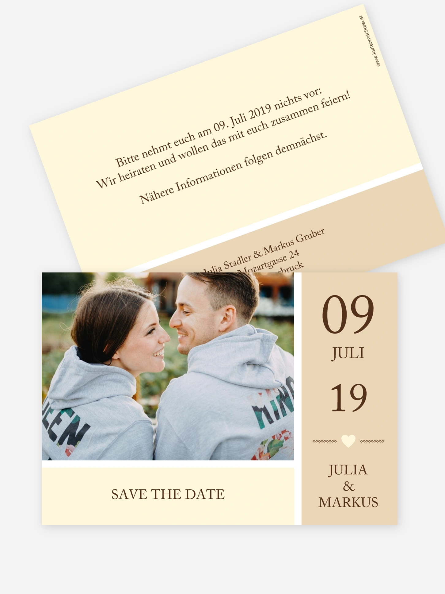 Save-the-Date Karte Herzenszeit