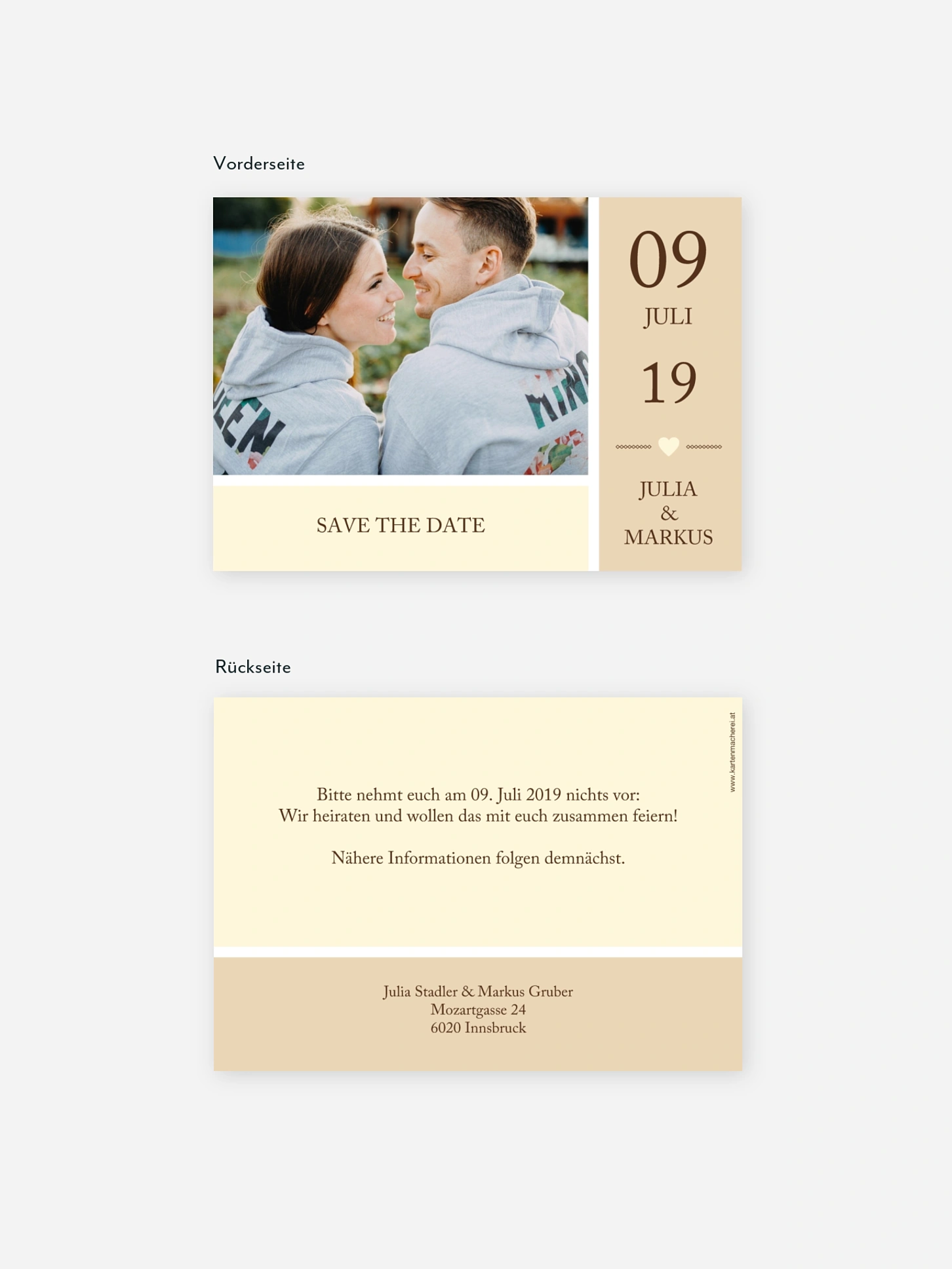 Save-the-Date Karte Herzenszeit