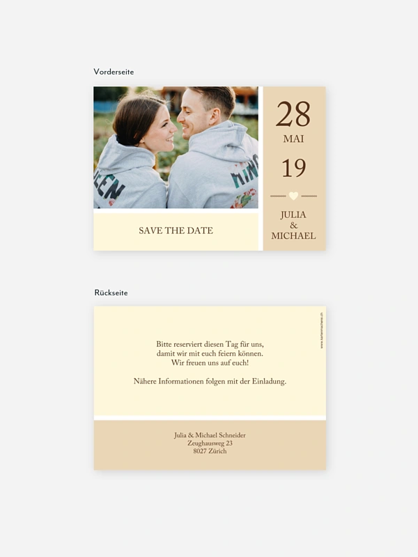 Save-the-Date Karte Herzenszeit