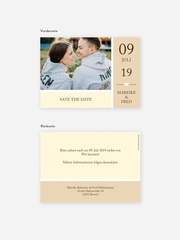 Save-the-Date Karte Herzenszeit