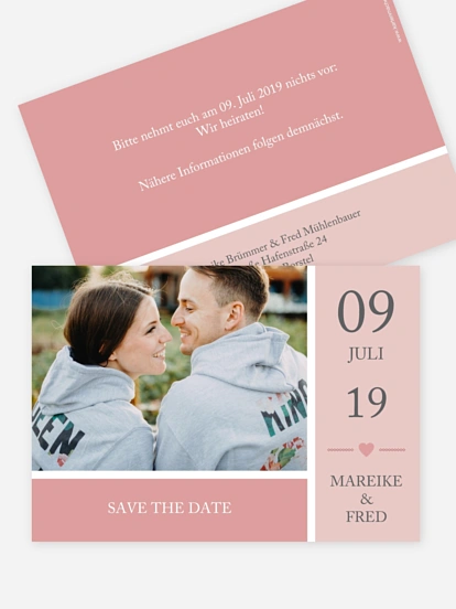 Save-the-Date Karte Herzenszeit