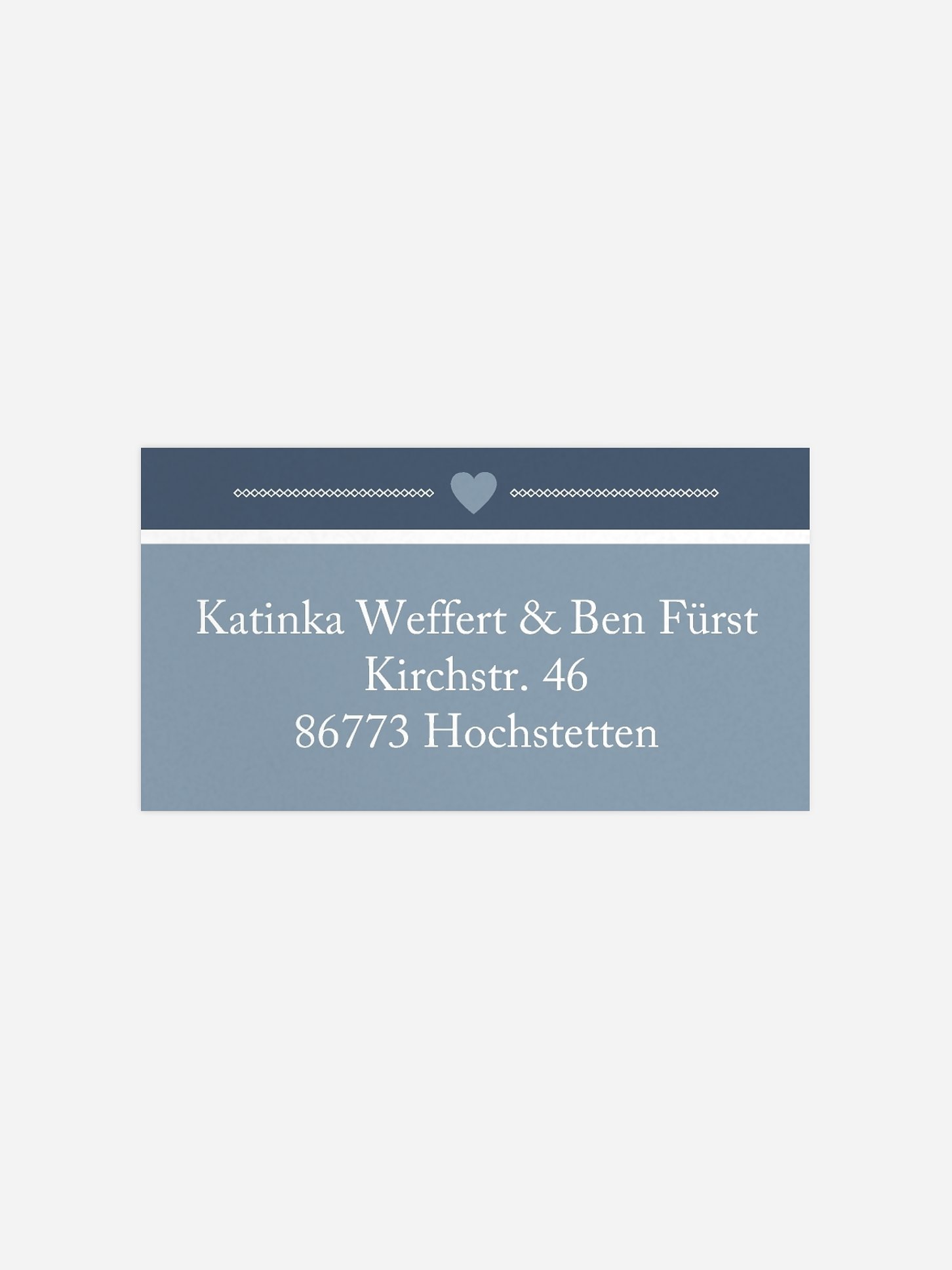Empfängeraufkleber Hochzeit Herzenszeit