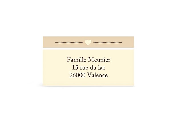 Étiquette destinataire mariage Temps du coeur