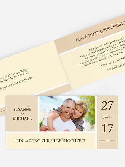 Einladung zur Silberhochzeit Herzenszeit