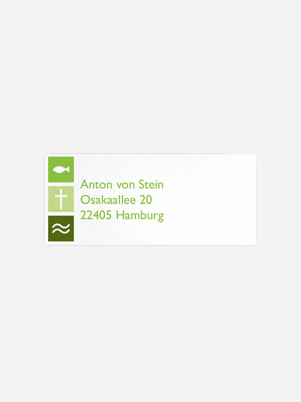 Absenderaufkleber Konfirmation und Kommunion Symbolkreuz