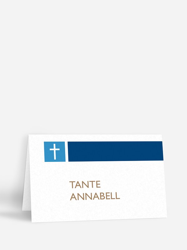 Tischkarte Kommunion Symbolkreuz