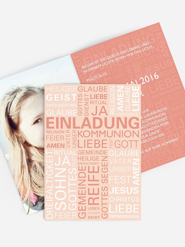 Kommunionseinladung Wörtlich