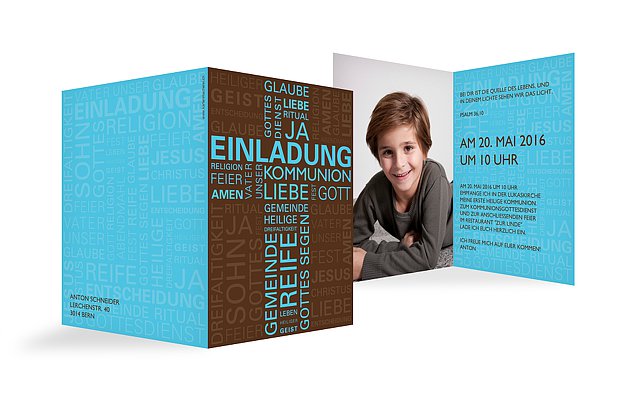 Kommunionseinladung Wörtlich