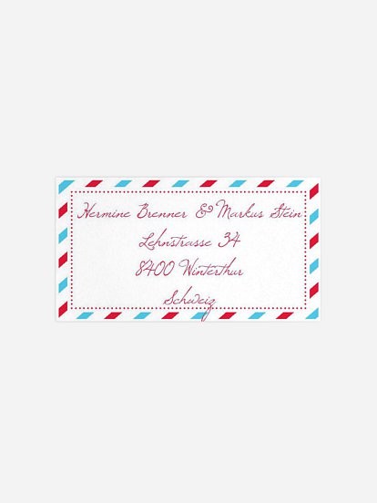 Empfängeraufkleber Umzug Luftpost