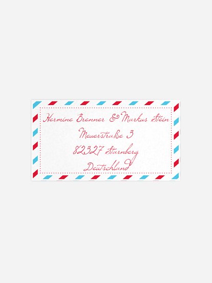 Empfängeraufkleber Umzug Luftpost