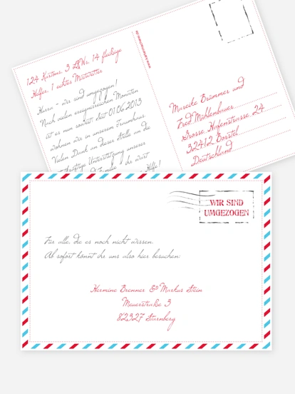 Umzugskarte Luftpost