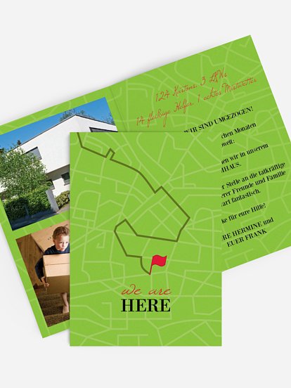 Umzugskarte Here we are