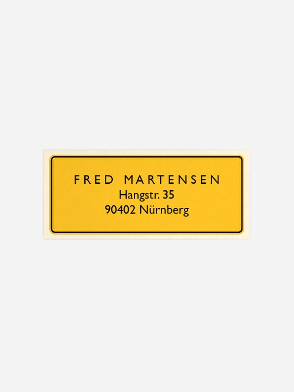Absenderaufkleber Geburtstag Ortsschild